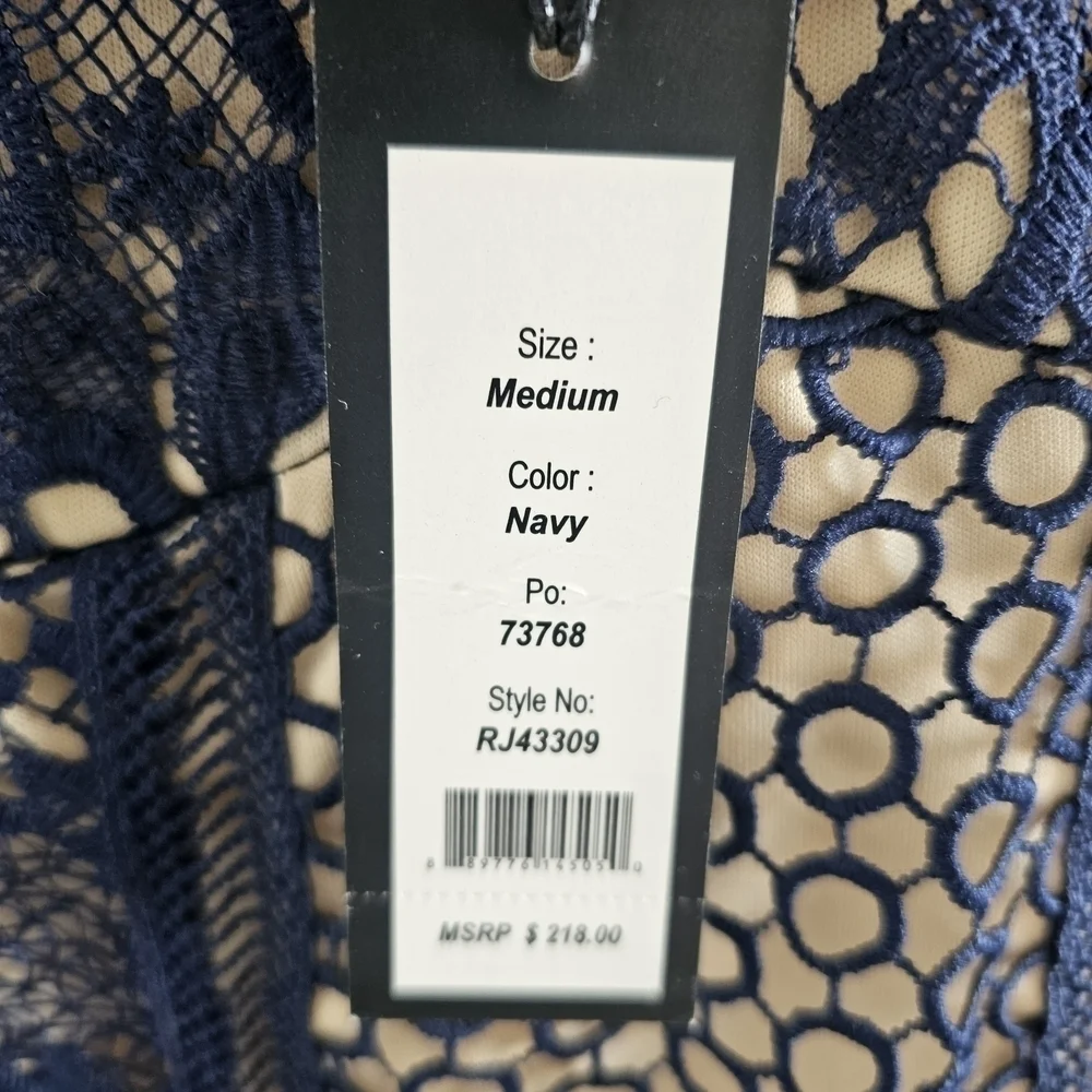 NEW Romeo+Juliet Navy Blue Lace Dress Medium Blue - Picture 13 of 16